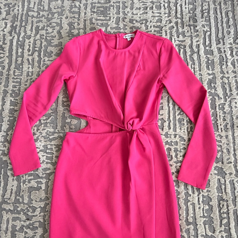 Chic Fuchsia Long Sleeve Dress